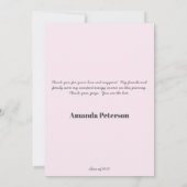 エレガントなローズゴールドの卒業お礼カード 招待状 (裏面)