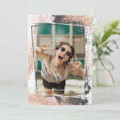 エレガントなローズゴールドの卒業パーティー招待状 招待状 (スタンド正面)