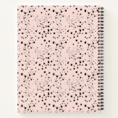 エレガントなローズゴールドの文字がブラックのノートブックに ノートブック (裏面)