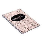 エレガントなローズゴールドの文字が黒のノートブックに ノートブック (右側)