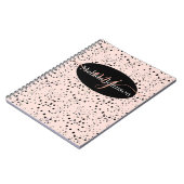 エレガントなローズゴールドの文字が黒のノートブックに ノートブック (左側)