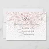 エレガントなローズゴールドの曼荼羅コンフェッティ ウェディングコレクション 招待状 (正面)