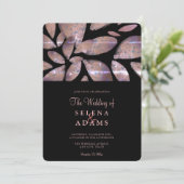 エレガントなローズゴールドの水彩植物ウェディング 招待状 (スタンド正面)