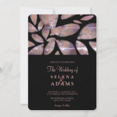 エレガントなローズゴールドの水彩植物ウェディング 招待状 (正面)