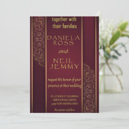 エレガントなローズゴールドの結婚式の箔押し招待状 招待状