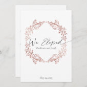 エレガントなローズゴールドの結婚発表 案内状 (正面/裏面)