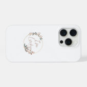 エレガントなローズゴールドの花輪「I'm Lucky」の引用 iPhoneケース (裏面横)