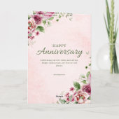 エレガントなローズゴールドの記念日折りたたみグリーティングカード カード (裏面)