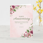 エレガントなローズゴールドの記念日折りたたみグリーティングカード カード (黄色い花)