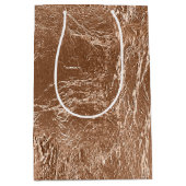 エレガントなローズゴールドの輝き ミディアムペーパーバッグ (正面)