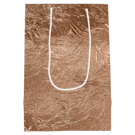 エレガントなローズゴールドの輝き ミディアムペーパーバッグ (裏面)