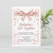 エレガントなローズゴールドのGalentine's Day招待状テンプレート 招待状 (スタンド正面)