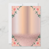 エレガントなローズゴールドオンブレ花柄のキンセアニエラ 招待状 (裏面)