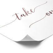 エレガントなローズゴールドカリグラフィーのお取り置きサイン ポスター (角)