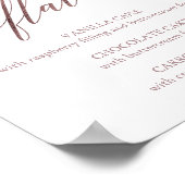 エレガントなローズゴールドカリグラフィーカップケーキフレーバーサイン ポスター (角)