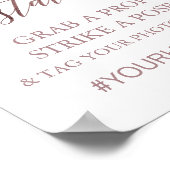 エレガントなローズゴールドカリグラフィーセルフィーステーションサイン ポスター (角)