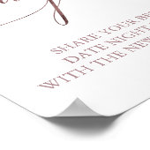 エレガントなローズゴールドカリグラフィー日付ジャーサイン ポスター (角)