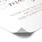 エレガントなローズゴールドカリグラフィー　キスがいくつ？ ポスター (角)