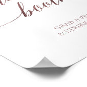 エレガントなローズゴールドカリグラフィー フォトブースサイン ポスター (角)