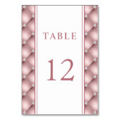 エレガントなローズゴールドダイヤモンドのタフトウェディング テーブルナンバー (裏面)