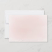 エレガントなローズゴールドピンクのドレス キンセアニエラ RSVP 出欠カード (裏面)