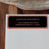 エレガントなローズゴールドピンクのリターンアドレス ラベル