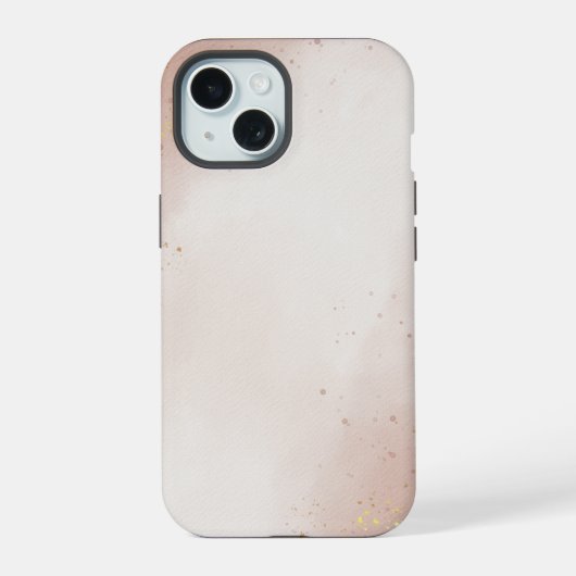 エレガントなローズゴールド大理石 iPhone 15ケース (裏面)
