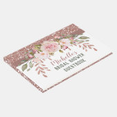 エレガントなローズゴールド ウォーターカラー ブライダルシャワー ゲストブック (コーナー)