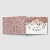 エレガントなローズゴールド ウォーターカラー ブライダルシャワー ゲストブック (全面)