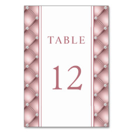 エレガントなローズゴールド ダイヤモンド タフト ウェディング テーブルナンバー