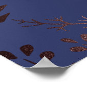 エレガントなローズゴールド＆ネイビーのリハーサルディナーウェルカム ポスター (角)