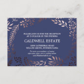 エレガントなローズゴールド & ネイビーの結婚式受付カード エンクロージャーカード (正面)