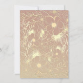 エレガントなローズゴールド ネイビー 結婚式の披露宴 招待状 (裏面)