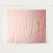 エレガントなローズゴールド ブラッシュピンクのキンセアネラ フォト タペストリー (正面(横))