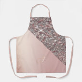 エレガントなローズゴールド モノグラム エプロン (正面)