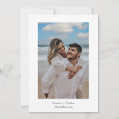 エレガントなローズスタイルと写真の結婚式招待状 セーブザデート (裏面)