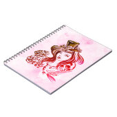 エレガントなローズピンクのコーヒー手塗りの芸術のノート ノートブック (左側)