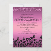 エレガントなローズピンクのバチェロレッテの招待状 招待状 (正面)