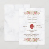 エレガントなローズフラワーオーダーメイドウェディング 招待状 (正面/裏面)