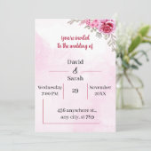 エレガントなローズフラワーカスタマイズウェディング 招待状 (スタンド正面)