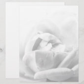 エレガントなローズフラワー 花柄 ブラック＆ホワイト フェミニン レターヘッド (正面/裏面)