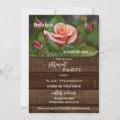 エレガントなローズリラックスガーデン退職パーティー 招待状 (正面)