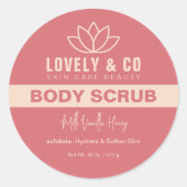 エレガントなローズ＆アイボリー サロン美容製品ラベル ラウンドシール (正面)