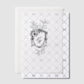 エレガントなローズ アンティーク カリグラフィー モノグラム クレスト ベラム紙招待状 (オフセット (招待状))