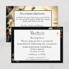 エレガントなローズ カトリック ウェディング 封入カード 招待状