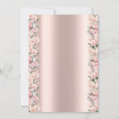 エレガントなローズ シック ローズゴールド ベビーシャワー 招待状 (裏面)