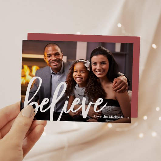 エレガントなローズ タイポグラフィ 信じる 写真 クリスマス