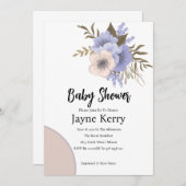 エレガントなローズ フラワーパーティー ベビーシャワー 招待状 (正面/裏面)