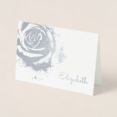 エレガントなローズ フラワーベクター ヴィンテージ フラワー 箔カード (正面)