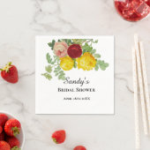 エレガントなローズ ブライダルシャワーフラワーリング スタンダードカクテルナプキン (インサイチュ)